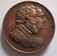 Médaille  Bronze  Henri IV Et Louis XVIII - Royaux / De Noblesse