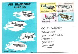 NZ004 / NEUSEELAND - Aviation (Lufttransport) Flugzeugtypen 1974 - Lettres & Documents