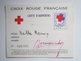 Carte D'Adhérent "Croix Rouge Française" Avec Vignette 1965, Cachet "Croix Rouge, Comité De REMIREMONT (88)" - Croce Rossa