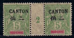 CANTON - N° 20** - MILLESIME 2 - Luxe. Cote : 75 € - Unused Stamps