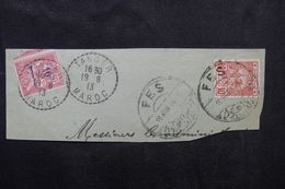 MAROC - Affranchissement Chérifien De Fez + Type Mouchon De Tanger Sur Fragment En 1913 - L 63020 - Sellos Locales