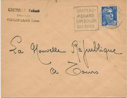 LETTRE OBLITERATION DAGUIN - LOIRET - CHATEAU-RENARD -SON DONJON-SES SITES - 1955 - Mechanical Postmarks (Other)