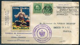 CUBA -N° 184b (2) / LETTRE DE MATANZAS LE 2/5/1935 , FDC DE LA ZONE FRANCHE , POUR LA FRANCE - TB - Covers & Documents