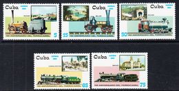 2002 Cuba Trains Railways Complete Set Of 5 MNH - Unused Stamps
