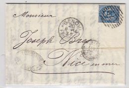 Italien Um 1870 Brief Mit EF Nach Nizza + Marinestempel - Autres & Non Classés