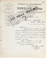02 - Aisne - GIVRY-BELLEAU - Facture DEMBLON - Mécanicien, Ateliers De Construction - 1909 - REF 149A - 1900 – 1949