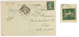 COMMERCY Meuse Carte Postale Intérieure église 5c Semeuse Yv 137 T 31 PERFORE B A L Banque Alsace Lor Taxe 20c Banderole - Covers & Documents