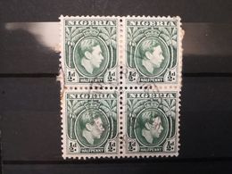 FRANCOBOLLI STAMPS NIGERIA 1938 USED SERIE RE GIORGIO VI KING GEORGE QUARTINA  OBLITERE' - Nigeria (1961-...)