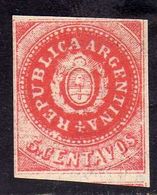 ARGENTINA 1863 SEAL OF REPUBLIC CENT. 5c MLH - Ungebraucht