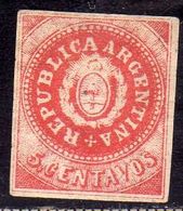 ARGENTINA 1863 SEAL OF REPUBLIC CENT. 5c MLH - Ungebraucht