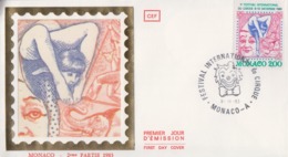 Enveloppe  FDC  1er  Jour   MONACO    9éme  FESTIVAL  INTERNATIONAL  Du  CIRQUE   1983 - Zirkus