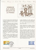 FDC France - Harkis Soldat De La France  -  Feuillet Explicatif Avec Cachet Et Timbres 1er Jour - WO2