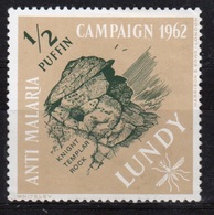 Lundy Island Single Half Puffin Stamp Commemorating Anti Malarial Campaign From 1962. - Local Issues