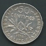 FRANCE - 50 CENTIMES 1918 SEMEUSE - ARGENT Laupi 12911 - 50 Centimes