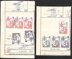 Belgique - Lot 2 Fragments Documents SNCB Avec Timbres Fiscaux 100 Fr 50 Fr 20 Fr... - Documenten