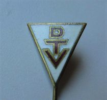 Pin Badge-Vintage Enamel Pin Badge GDR, DDR, East German Tennis Federation, DTV  Deutscher Tennis Verband, Sport - Tennis