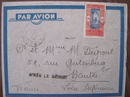 DAHOMEY 1936 Après Le Départ France AOF Par Avion Air Mail Lettre Enveloppe Cover Colonie Airmail Poste Aerienne - Storia Postale
