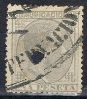 Sello 1 Pta Alfonso XII 1878. TELEGRAFOS, Perforado Telegrafico, Num 197T º - Télégraphe