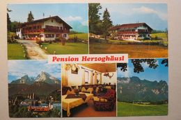 (11/10/70) Postkarte/AK "Bischofswiesen-Loipl" Mehrbildkarte Mit 5 Ansichten Der Pension Herzoghäusl - Bischofswiesen