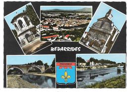 84 - BEDARRIDES - Multivues Avec Blason - Ed. J. CELLARD N° Q. 1330 Colorisée - 1965 - Bedarrides