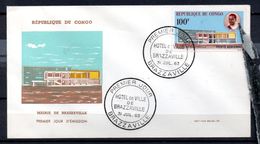 REPUBLIQUE DU CONGO PREMIER JOUR HOTEL DE VILLE BRAVAVILLE DU 31 JUILLET 1963 - FDC