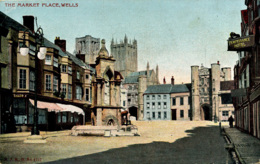 SOMERSET - WELLS - THE MARKET PLACE PRE-WWI Som9 - Wells
