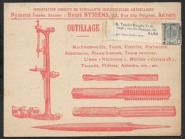 1905 BELGIQUE - PRÉOBLITÉRÉ 1C A GAND  - IMPRIMÉ PUBLICITÉ OUTILLAGE MACHINE OUTILS , TOURS, FORERIES, FRAISEUSE ETC - Roller Precancels 1900-09