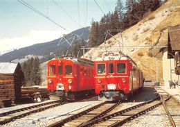 BVA - Langwies ABe 4/4 32 Bernina Et ABDe 4/4 483  - Rhätische Bahn - RhB - R.h.B. Ligne De Chemin De Fer Train - Langwies