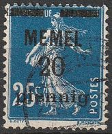 Memel 1920 N° 20 Semeuse Surchargée (E14) - Usati