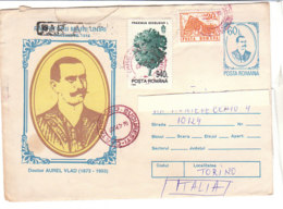 A3750 - ROMANIA 20+ 940 Lei Su Busta Affrancata 60 Lei AUREL VLAD Per Italia  VG Bucuresti-Torino 1995 - Postmark Collection