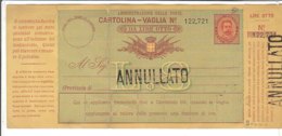 A3783 - Cartolina Vaglia Con Tagliando 15 Cent - Impuestos Por Ordenes De Pago