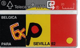 Telecard  RTT BELGICA PARA SEVILLA 92 - [2] Prepaid & Refill Cards