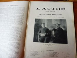 L'AUTRE (origine-> L'illustration Théâtrale, Daté 1908 ) -   Portraits De Paul Et Victor Margueritte - Französische Autoren