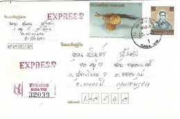 Thailand 1990 Saba Yoi Royal Regalia Domestic Registered Express Cover - Thailand