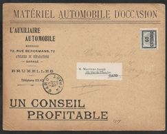 1909 BELGIQUE - PREOB. 1C A GAND  - IMPRIMÉ ILLUSTRÉ - MATÉRIEL AUTOMOBILE D'OCCASION - VOITURES - Rollini 1900-09