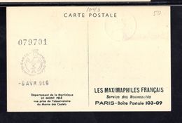 Tamponnée M.F 1955 : " LE MONT PELE (MARTINIQUE) " Sur Carte Maximum. N° YT 1041. Parfait état. Voir Les 2 Scans. CM - 1950-1959