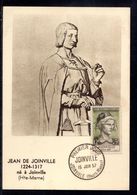 " JEAN DE JOINVILLE " Sur Carte Maximum De 1957 N° YT 1108 Voir Les 2 Scans Parfait état - 1950-1959