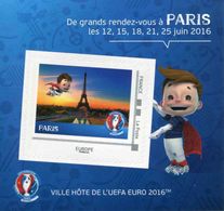 Mini Collector De 2016 Avec Timbre Adhésif "PARIS - UEFA EURO 2016 - Europe Phil@poste" - Collectors