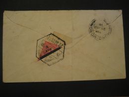 1914 MACAU 2 O.p. 4 Avos Half Stamp Yvert 147 On Cover To HONG KONG Macao Portugal China Area Nice Cancels - Briefe U. Dokumente