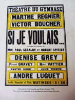 SI JE VOULAIS (origine-> La Petite Illustration, Daté 1924 ) Auteurs :Paul Géraldy Et Robert Spitzer - French Authors