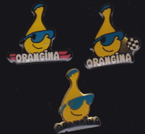 65521-Lot De 3 Pin's..Boisson.Orangina. - Boissons