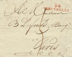 An XI - TERRTOIRES CONQUIS - Lettre De 94 / BRUXELLES - 32 Mm Rouge Pour Paris - 1794-1814 (Période Française)