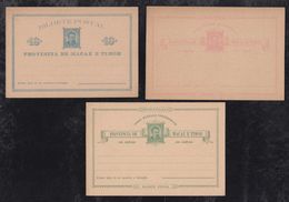 Portugal MACAU China 1885 Luis I 3 Postcard Stationery Set 10R+20R+30R ** MNH - Lettres & Documents