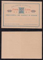 Portugal MACAU China 1894 Overprint PROVISORIO Postcard Stationery ** MNH Displaced Parts Of Lower Frame - Cartas & Documentos