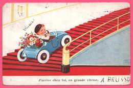 Fantaisie WILLS JOHN - Petit Garçon Dans Une Auto Grimpant Les Escaliers - Edit. W.S.B.S. - Wills, John