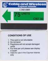 122/ Cayman Islands; P1. Green Arrow, 75 Ut., Prefix CI - Islas Caimán