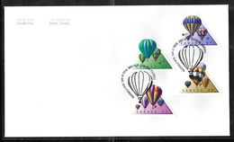 Canada - 2001 Hot Air Balloons Set 4v On Illustrated FDC - Gatineau Pictorial Pmk - 2001-2010