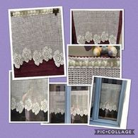 Une Paire De Rideaux Au Crochet.en Coton Blanc. - Cortinas