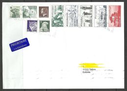 SCHWEDEN Sweden 2020 Air Mail Cover To Estonia Michel 983 - 987 Tourism Etc Animals Wolf King Etc - Briefe U. Dokumente