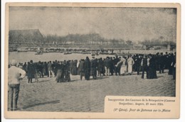 CPA 49 ANGERS Carte Rare Inauguration Des Casernes De La Brisepotière Desjardins 27 Mars 1904 6e Génie Pont De Bateaux - Angers